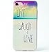 EVERMARKET(TM) iPhone 7 4.7'' Case, Live Laugh Love Inspirational Qoute Beach Style PC Back + White TPU Frame Bumper Case Cover for Apple iPhone 7 4.7 Inch