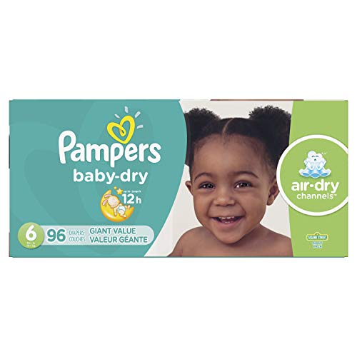Diapers Size 6, 96 Count - Pampers Baby Dry Disposable Baby Diapers, Giant Pack (Packaging May Vary)