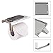 Basong Stainless Steel Toilet Paper Holder Tissue Holder Wall Mount with Mobile Phone Storage Shelf