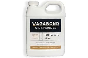 VAGABOND OIL & PAINT, CO Vagabond Oil & Paint Co. - 100% Pure Tung Oil, Waterproof Natural Wood Finish & Sealer - 32 Fl Oz Bottle