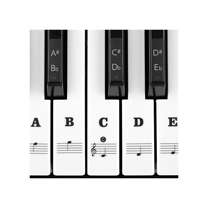 Buy Piano Stickers, Piano Keyboard Stickers for Key, Transparent Removable Large Letter Piano