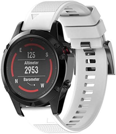 TOPUNDER Replacement Silicagel Quick Install Band Strap For Garmin Fenix 5 GPS Watch (White)