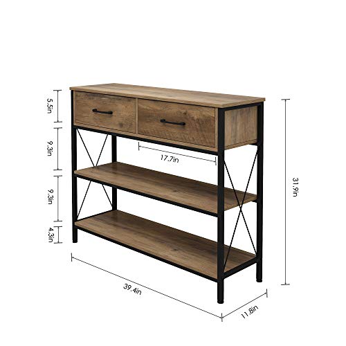 HOMECHO Console Table with Drawers, Tall Entryway Table with Storage