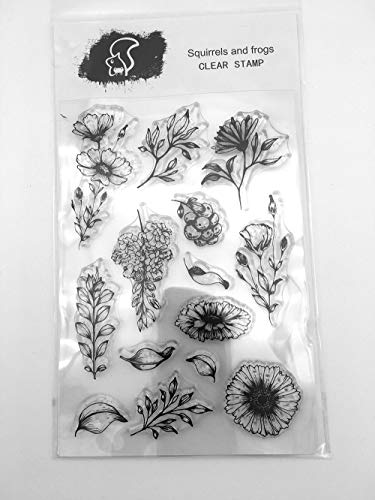 DIY Daisy Flowers Leaves Thanks Stamp Rubber Clear Stamp/Seal Scrapbook/Photo Album Decorative Card Making Clear Stamps - Thumbnail 3