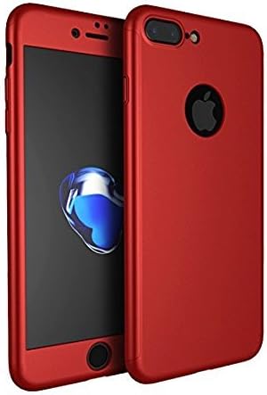 AccWorld ® 360 Degree Ipaky Full Body Protection Case Cover for Apple iPhone 7 Plus (Includes Front & Back Cover & Screen Tempered Glass) - Wine Red/Maroon