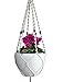 6 Legs Macrame Natural Jute and Cotton Plant Hanger & Holder and Metal Ring, 51-inches Length (Without The White Pot and Plant) (Jute) (Cream-Cotton)thumb 4