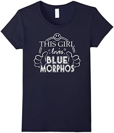 Womens Girl Loves Blue Morphos Butterfly Pet Morpho Gardening Medium Navy