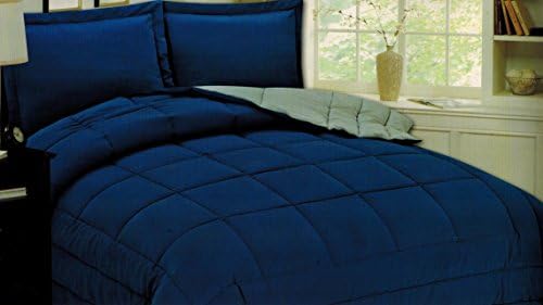 Lizo Reversible Duplex Skin Azul/Cris Queen Size Down Alternative Comforter Set 82"x94" 100% Polyester