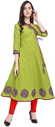 Tiener Angrakha Anarkali Kurti for Women or girls Cotton Slub Long (6 colours)