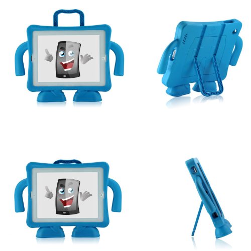 Handle Kids and Child Case Like iGuy Freestanding Case for iPad 4, iPad 3, iPad 2 in Blue
