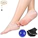 2 Pairs of Gel Heel Compression Sleeves Silicone Heel Care Socks with 1 Spiky Massage Ball for Plantar Fasciitis Pain Relief Cracked Heel Protection Fits in Shoes (White+Black)