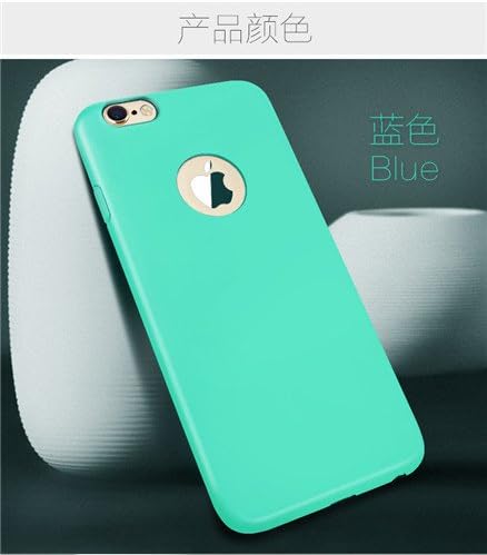Aimartz TM Candy color case for iphone6 6S 6Plus 6sPlus 7 8 7Plus 8Plus 5 5s SE Soft TPU Silicon phone cases Coque with logo window [For iPhone 7 Sky Blue]