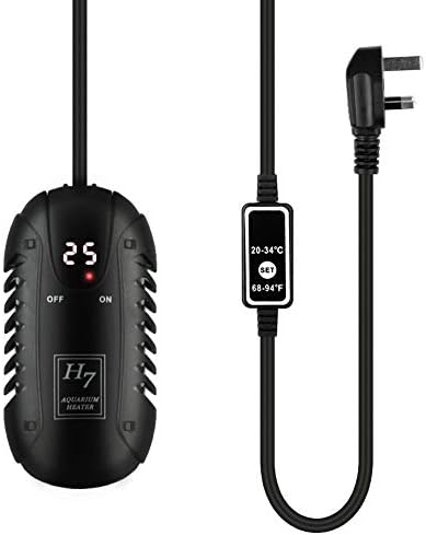 GOOBAT Small Submersible Aquarium Heater 50W, Aquatic Turtle Heater with Intelligent LED Temperature, Thermometer and Adjustable Temperature Controller for 25-40 Liter Aquariums