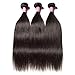 BuLaDou 10A Brazilian Straight Hair Weave Bundles 8 10 12inch Sew in Hair Extensions 100% Unprocessed Remy Human Hair Weft Pack of 3 Natural Color