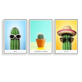 3 Piece Canvas Wall Art for Living Room, Bedroom Green Plants Framed Canvas Prints for Home Decoration Ready to Hang - 16"x24"x3 Panels