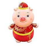 Muabobo 2019 Chinese New Year Pig Zodiac Mascot Dolls Plush Stuffed Animal Toys for Activities Party Gift