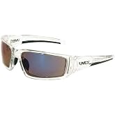 Uvex by Honeywell Hypershock Safety Glasses, Clear Frame with Blue Mirror Lens &amp; Anti-Scratch Hardcoat (S2975)