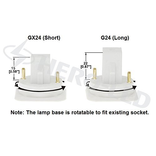 HERO-LED G24-40S-2P-NW Rotatable PL-C Lamp G24D 2-Pin LED CFL/Compact Fluorescent Lamp, 8W, 18W Equal, Natural White 4000K (Remove/Bypass The Ballast)