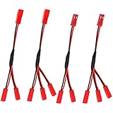 ShareGoo 4PCS JST Plug Splitter,JST Male Female Y Cable,JST Y Parallel Adapter Splitter Harness for Traxxas TRX-4 1/10 RC Car Crawler ESC Battery Motor Cooling Fan,15CM/5.9