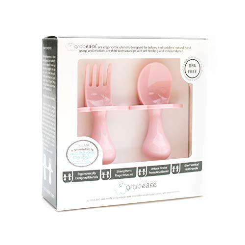 image for Elli&Nooli grabease First Self Feeding Utensil Set of Spoon and Fork f