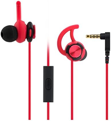 Wired Headphones, Runant 3.5mm Headphones Noise Isolating Sweatproof Sport Headphones Hifi Earbuds-Red