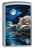 Zippo Lighter: Wolf Under Moonlight by Lisa Parker