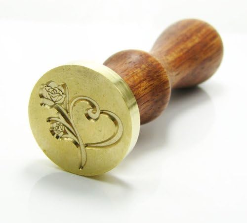 Sugars Vintage Wax Seal Sealing Stamps Metal Stamp with Handle Set Heart & Rose