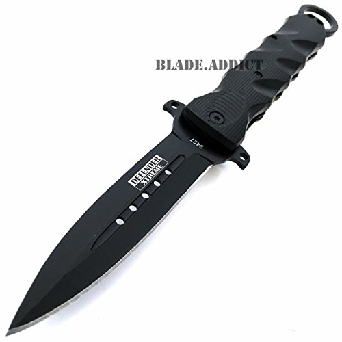 10" Black Combat Tactical Spring Assisted Open Folding Dagger Style Pocket Knife