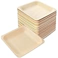 Perfectware Earth Friendly All Natural Premium Quality 100% Compostable & Biodegradable 5 Inch Birch Wood Disposable Plates. Great for Parties, Wedding Events (5.5" x 5.5" Appetizer Plate) 25 pc