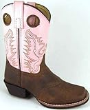 Smoky Mountain Childs Western Sedona Saddle SQ Toe Boots Brown Distress/True Timber Camo