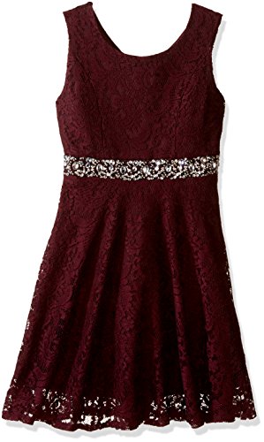 Speechless Big Girls Lace Fit And Flare Dress Raisin 7 | Desertcart Guyana