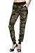 2LUV Women's Mix Print Jogger Pants W/ Drawstring Waist Olive M/L