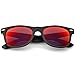 zeroUV - Retro 80's Classic Colored Mirror Lens Square Horn Rimmed Sunglasses for Men Women (Matte/Red)