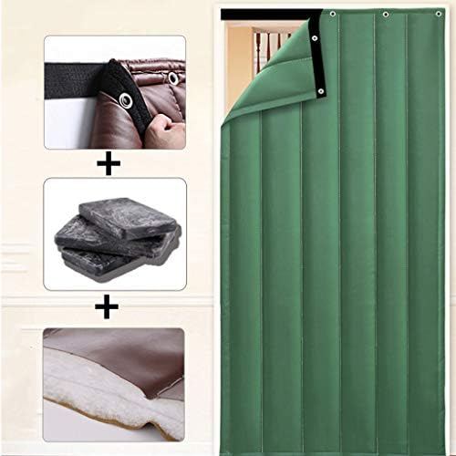 Thicken Cotton Door Curtain Door Curtain Cotton Thicken Windproof Soundproofing Family/Soundproof Curtain Dorm, Green