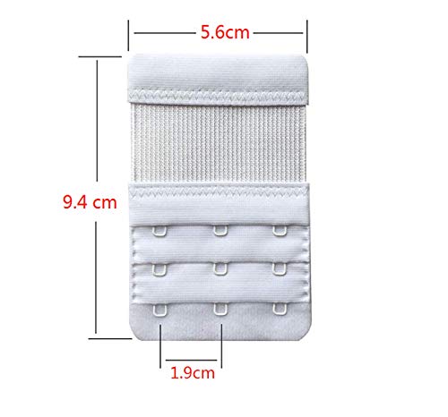 6Pcs Women Bra Extenders Bra Strap Extenders for Ladies Soft Bra Extension Strap Comfortable Set 3 Rows 3 Hooks Elastic Extender Black-Beige-White