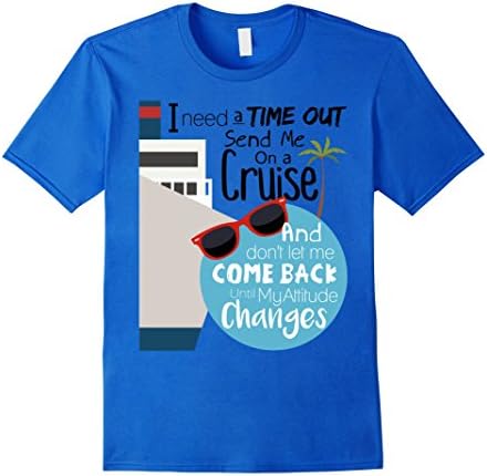 Men's DeBran Shirts: Send Me On a Cruise Time Out T-Shirt XL Royal Blue
