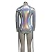 Pinda Boho Hippie Festival Rave Holographic Sequin Fringe Bodysuit Jumpsuit