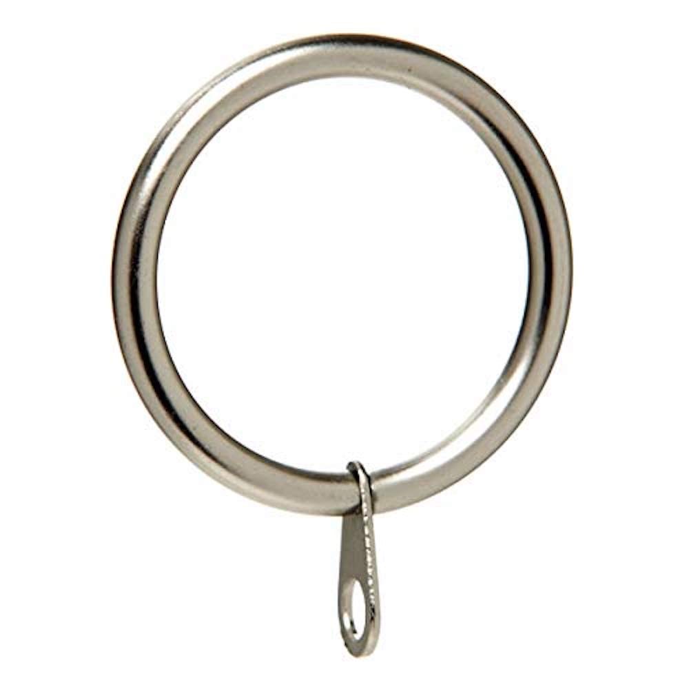 Merriway BH07020 (8 Pcs) Curtain Rod/Pole Rings Metal with Fixed Eye ID 50mm OD 60mm Matt Nickel - Pack of 8 Pieces