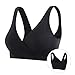 Sunzel Women's Cotton Spandex Seamless Sleep Bra for Nursing and Maternity (L, Black)
