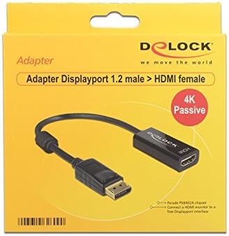 DeLOCK Adapter Cable DisplayPort 1.2 Male to HDMI Female Black 4K Passive 62609