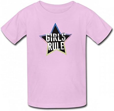 ZNndjq Girls'Headband Set Fun Tshirt Printed Cotton T-Shirts Tops Logo Authentic Kid Tee Pink