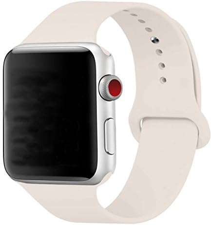 Band for Apple Watch 42mm, Guangzhi New Design (Metal Tuck Clasp Ouside/Correct Wearing Way in 4th Image) Soft Silicone Sport Strap Band for iWatch Series 1 / 2 / 3, Sport, Edition,42mm,Antique White