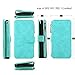 MODOS LOGICOS Case for Samsung Galaxy S10 Plus, [Detachable Wallet Folio][2 in 1][Zipper Cash Storage][14 Card Slots 1 Photo Window] PU Leather Purse with Removable Inner Magnetic TPU Case - Teal