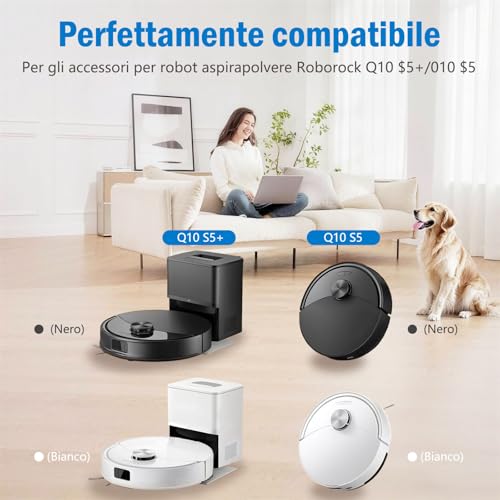 Set di accessori da 28 pezzi per aspirapolvere Roborock Q10 S5+ / Q10 S5 | 2 spazzole principali, 6 spazzole laterali, 6 panni per la pulizia, 6 sacchetti per la polvere, 6 filtri HEPA