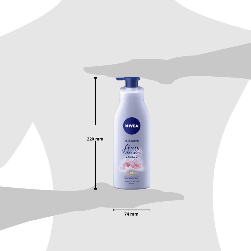Amazon Com Nivea Oil In Lotion Cherry Blossom And Jojoba Oil 400ml Health Personal Care