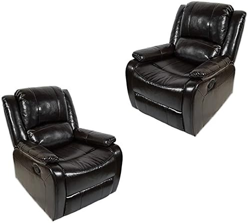 Charles Ashton Home Collection | 30" Swivel Glider Recliner | | Two Recliners | Space Saving Design for Apartment | Classic Style Recliner | Perfect for Tiny Home or Dorm | (Espresso)