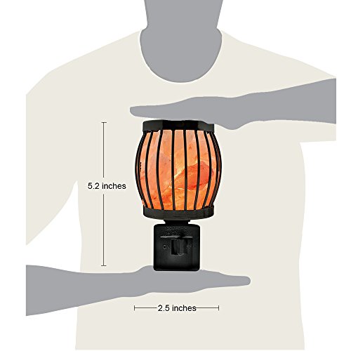 Himalayan Glow Natural Salt lamp, Framed Night Light Rotateable Base, Wall Plug In - Thumbnail 5