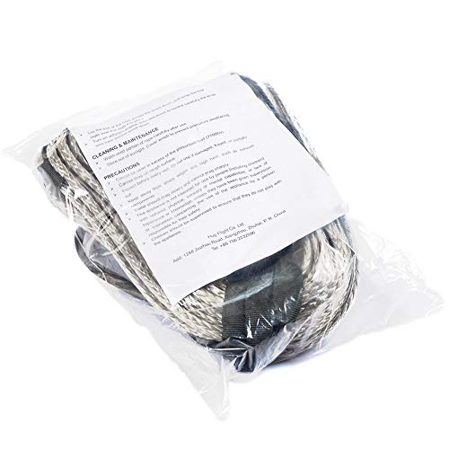 Synthetic Winch Rope, Durable 7000 LBS for ATV UTV KFI Vehicle Car Motorcycle, 1/4" × 49.2 ft, Grey - Thumbnail 4