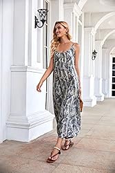 BUENOS NINOS Women's V Neck Floral Maxi Dress Boho