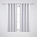 Deconovo Solid Blackout Curtains Room Darkening Curtains Grommet Curtains Insulated Curtains for Living Room 52W x 63L Inch Greyish White 2 Panels